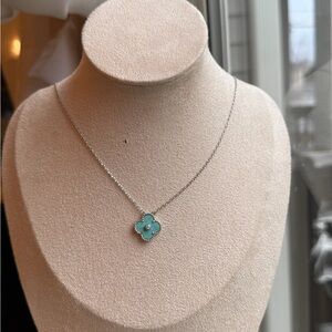 Elegant Silver and Blue Pendant Necklace